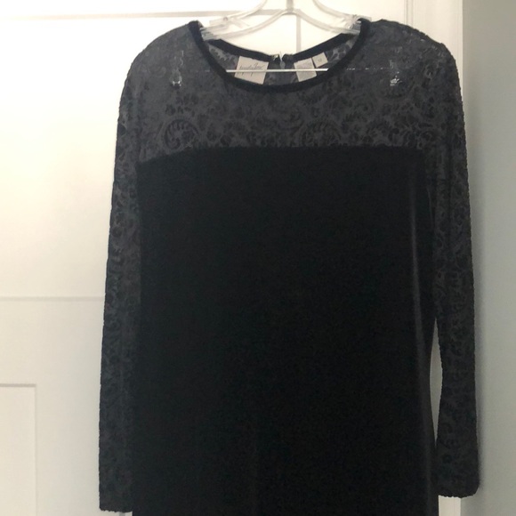 Holiday or Special Event Ready Black Velvet Dress - Picture 1 of 2
